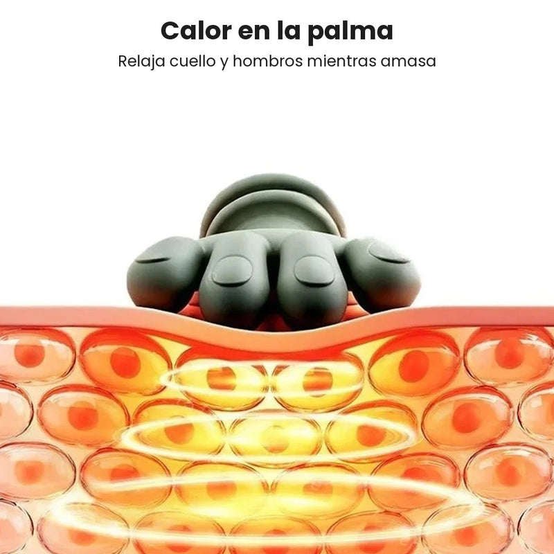 Calor en la palma del masajeador de cuello